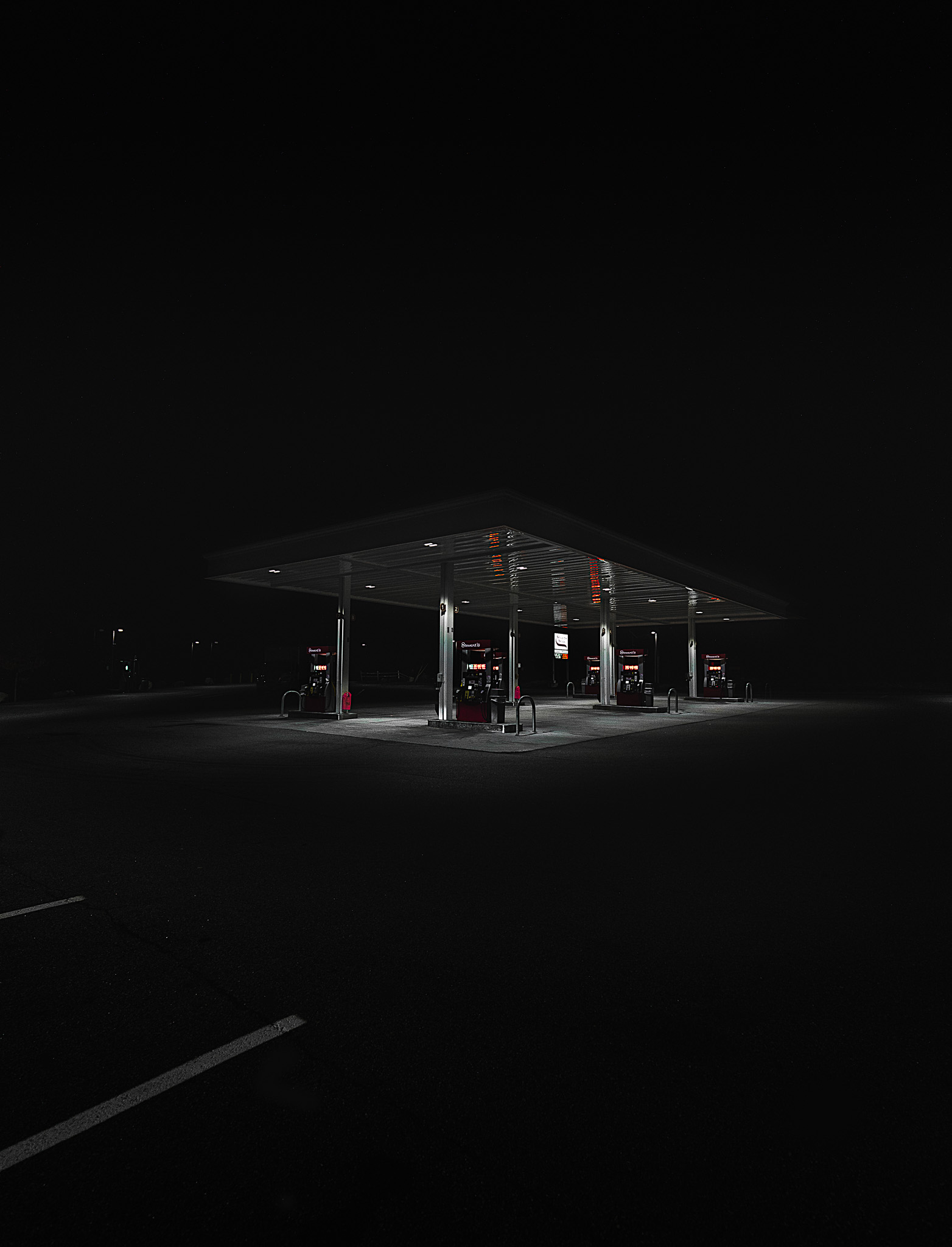 Gas station at night