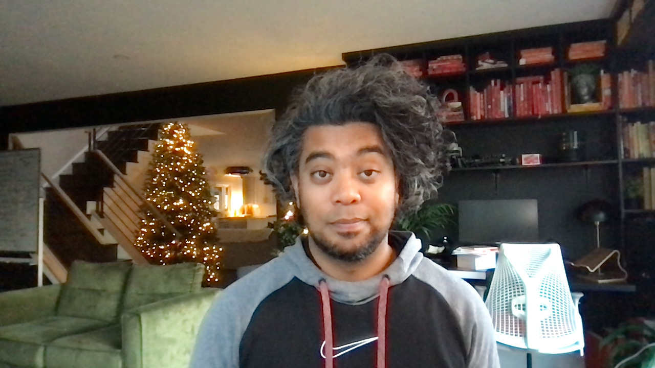 How Dan Mall looks on a call through his MacBook webcam