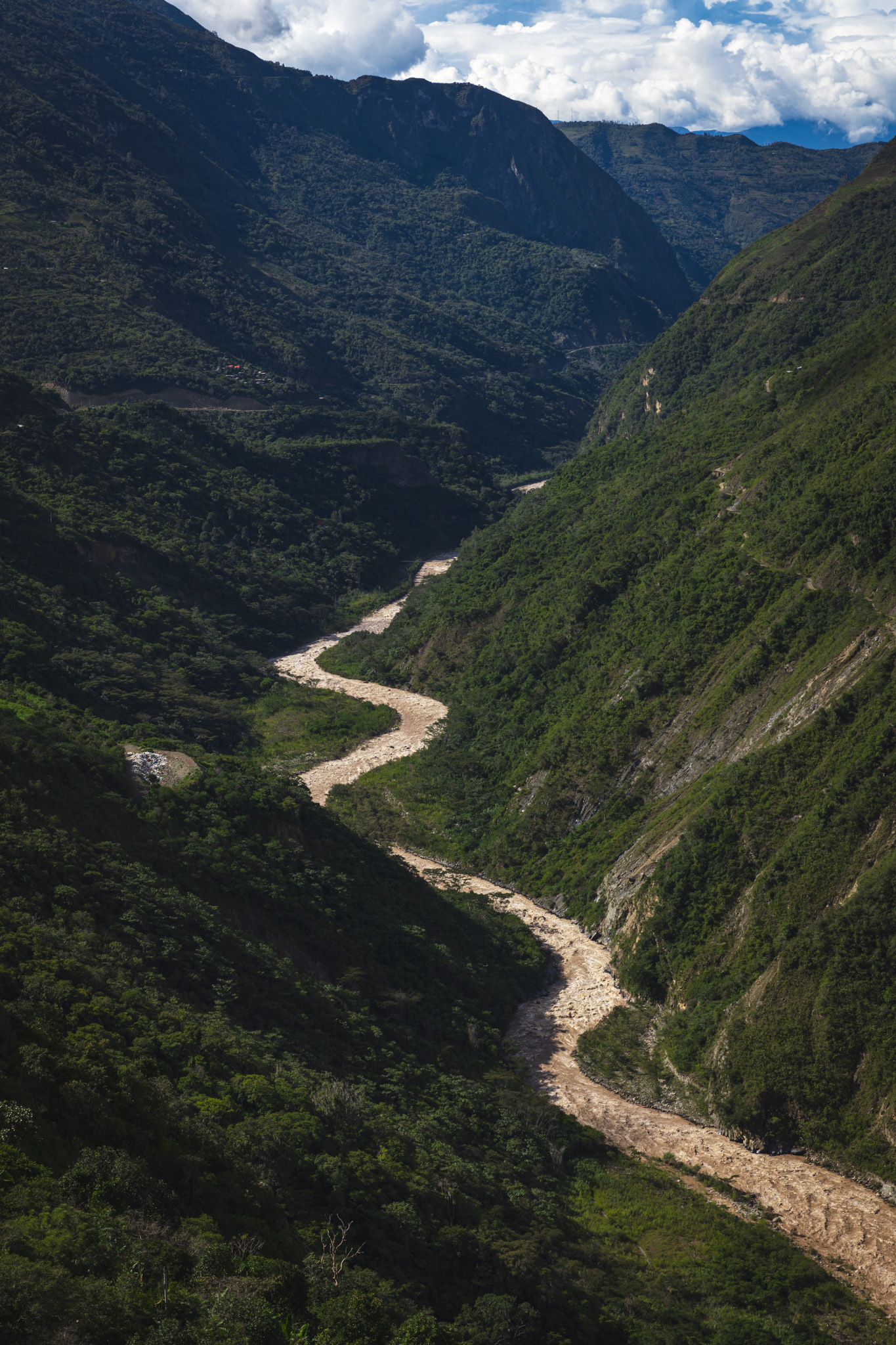 The Urubamba River, winding through the valley