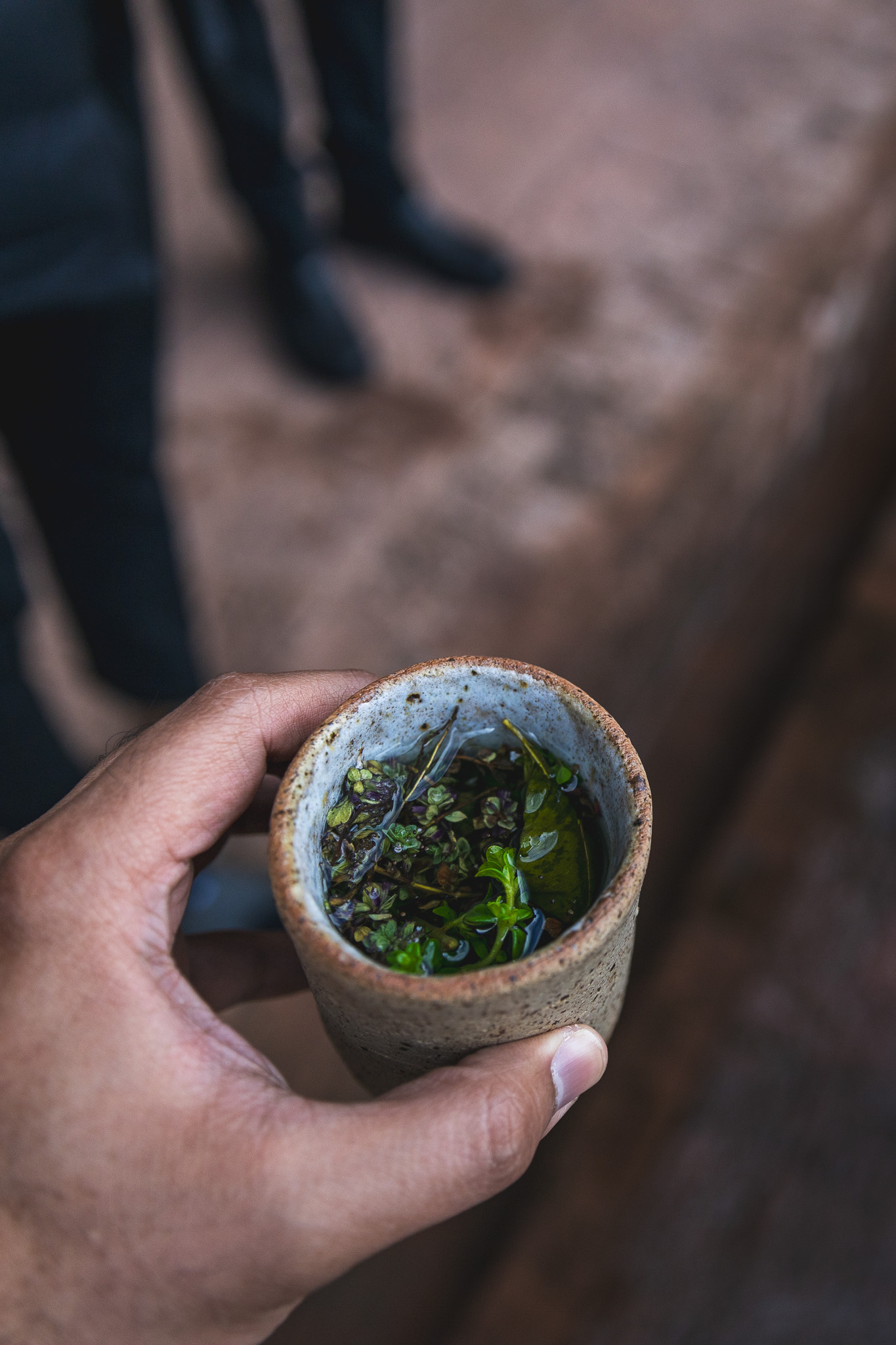 A welcoming infusion of local mint and other herbs