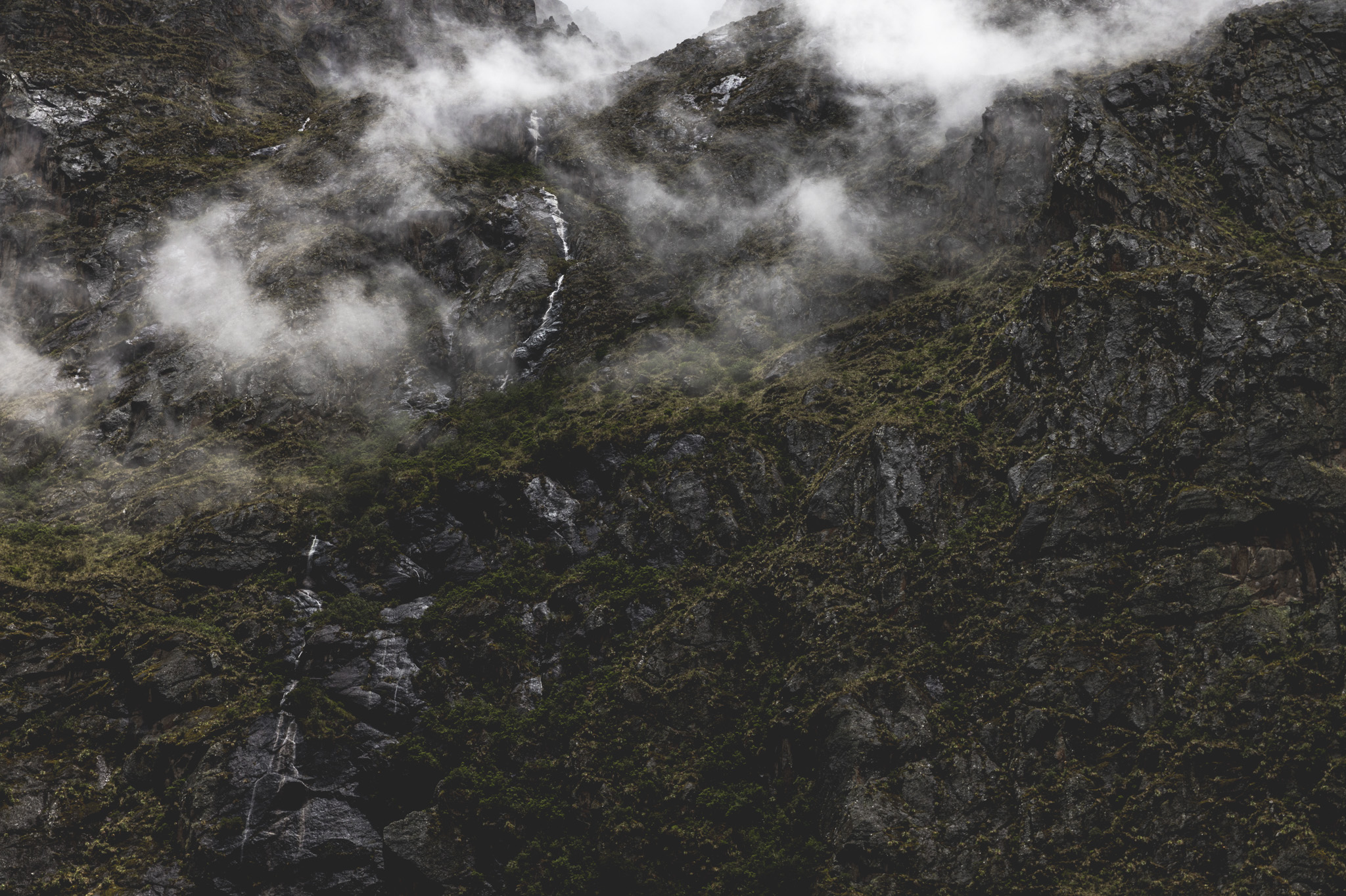 Close-up view of mountain texture