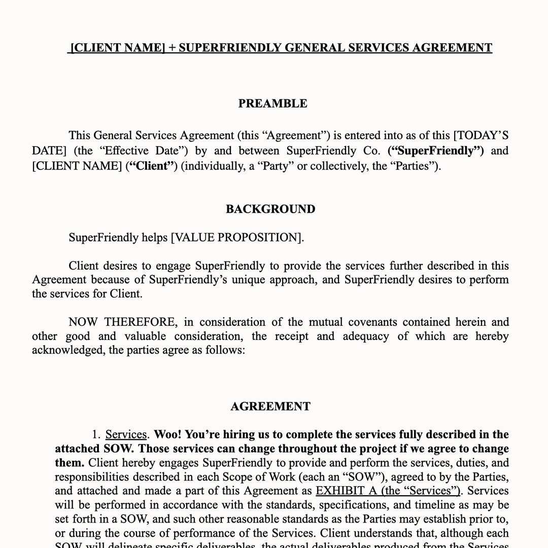 General Services Agreement Template