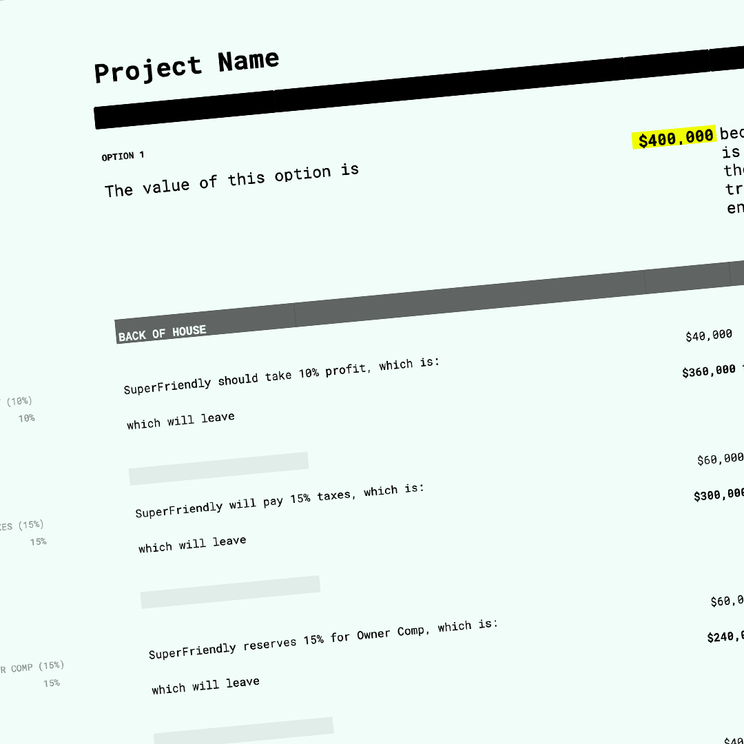 Project Value Sheet template
